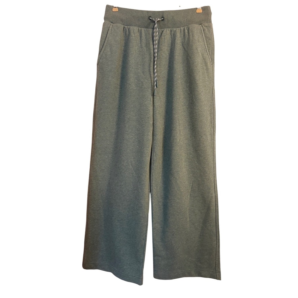 Lou & Grey Elite Fleece Wide Leg Sweatpants Sage Green Heathered Medium - Picture 2 of 5